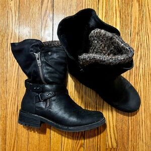 Size 9/9.5 Black “Sweater” Boots with Buckle